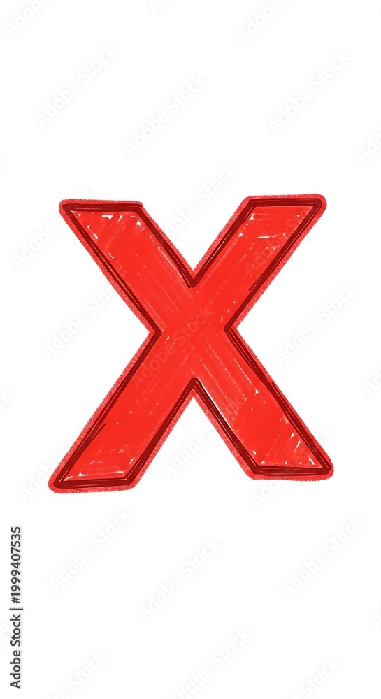 Obraz premium Red X Symbol - A Bold and Simple Visual Representation.