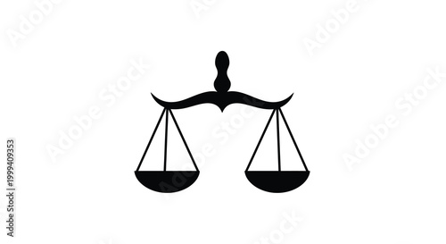 Scales of justice silhouette on a white background