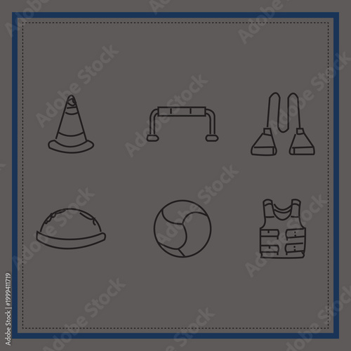 Martial Arts Gear Icons Set , Boxing Gloves, Karate Belt, Punching Bag, Helmet and Training Equipment Vector Collection