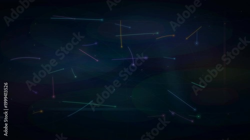 Dynamic background featuring neon light trails, glowing particles, and flowing paths in a futuristic digital space.