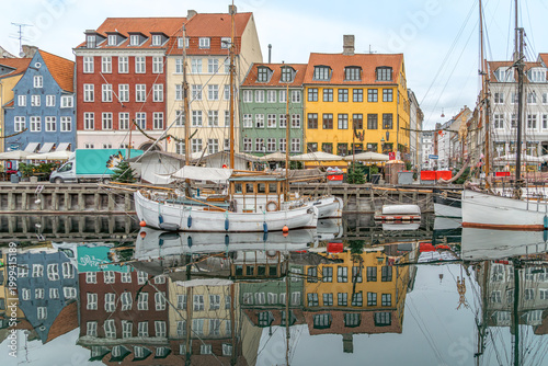 Photography Nyhavn Waterfront With Colorful Houses And Old Sailing Boats, Copenhagen, Denmar