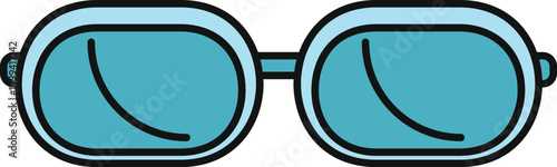 Blue eyeglasses illustration icon symbolizing vision, eyewear, and optical care
