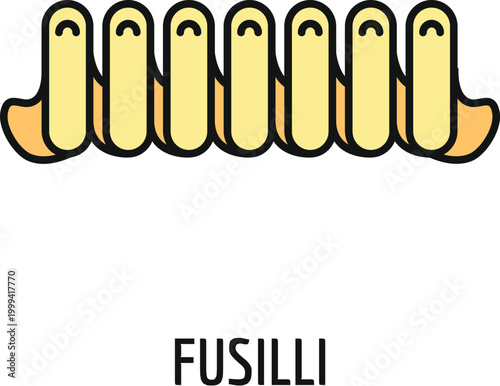 Fusilli pasta screw shape icon illustrating traditional italian cuisine