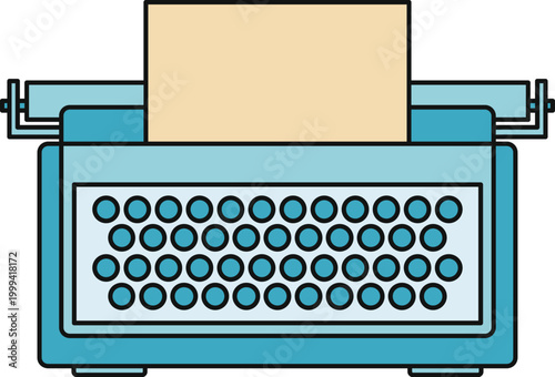 Typewriter with keyboard and paper symbolizing old communication technology