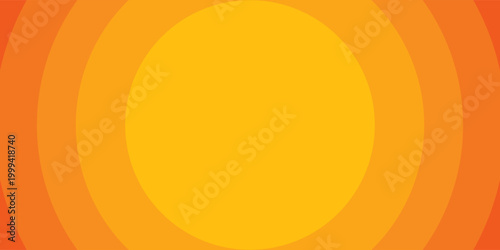 Bright vector background with concentric circles in yellow to orange gradient, radiating from the center like a sunburst for a warm, energetic, and eye-catching effect. vector Eps 10