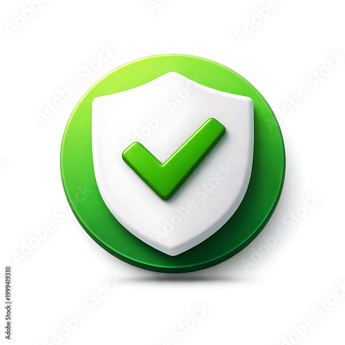 Green shield with white checkmark symbolizing security and approval security symbol