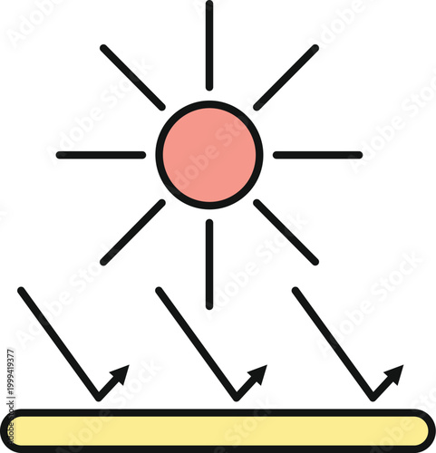 Sun rays reflecting off a protective surface, illustrating uv protection