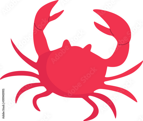 Red Crab Flat Design Vector