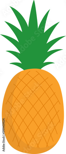Minimalist flat pineapple vector illustration
