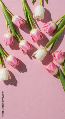 Soft Pink Tulip Elegance Minimal Floral Scene