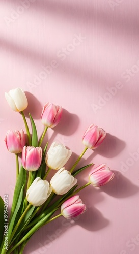 Soft Pink Tulip Elegance Minimal Floral Scene