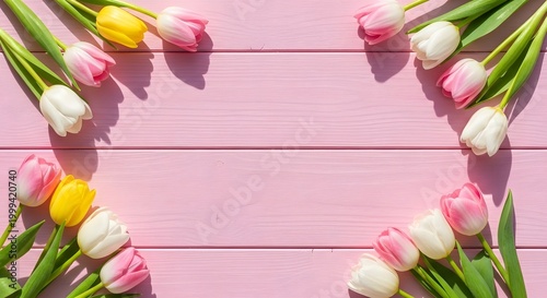 Soft Pink Tulip Elegance Minimal Floral Scene