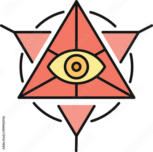 Illuminati eye of providence icon representing esoteric mystery and conspiracy