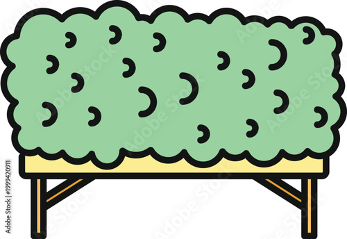 Quadro su tela Green garden hedge icon representing landscaping and gardening