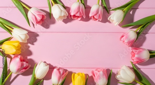 Soft Pink Tulip Elegance Minimal Floral Scene