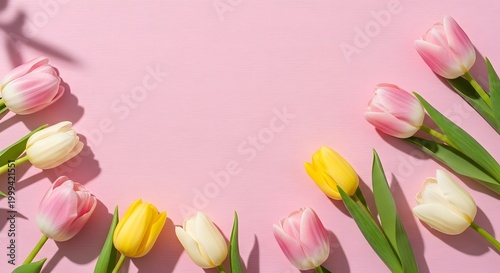 Soft Pink Tulip Elegance Minimal Floral Scene