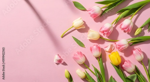 Soft Pink Tulip Elegance Minimal Floral Scene