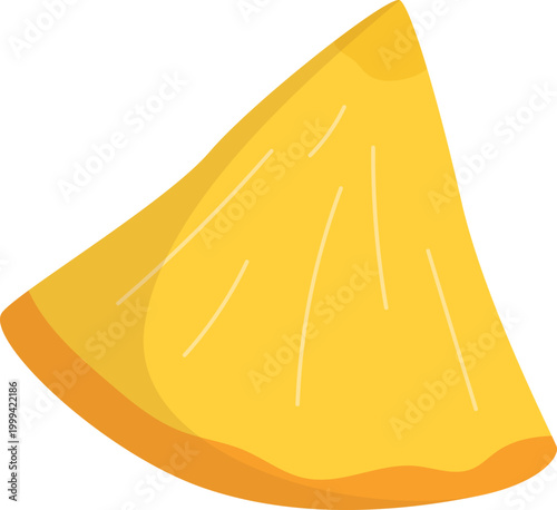 Fresh Pineapple Slice Vector Illustration