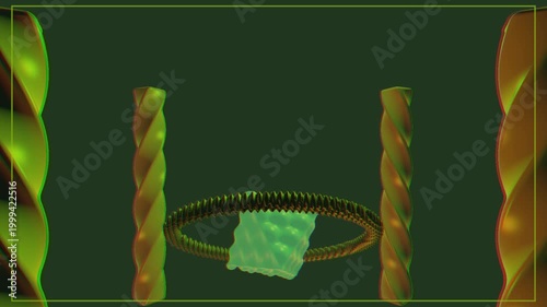 3d geometric abstract green seamlessly looping animation