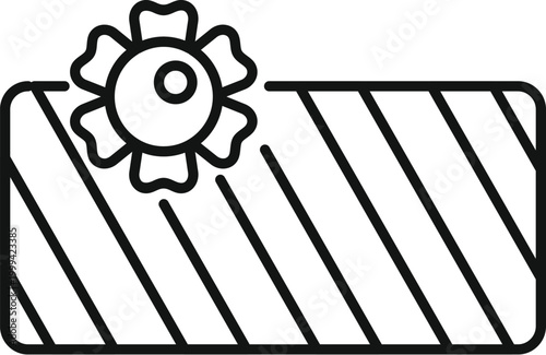 Mattress icon featuring a flower symbolizing comfort and natural freshness