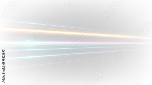 Slika na platnu Colorful light trails isolated on transparent background, creating a dynamic vis