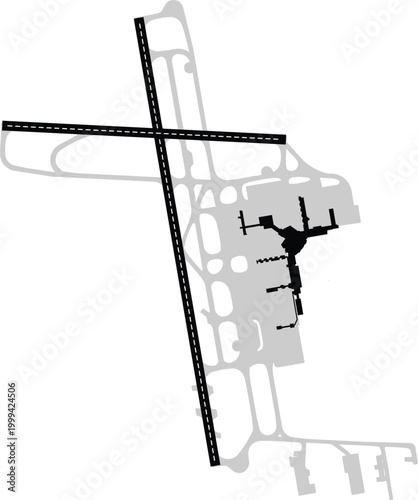 Canvas Print Melbourne Airport Map Diagram Blank Australia Melbourne MEL YMML Terminals and R