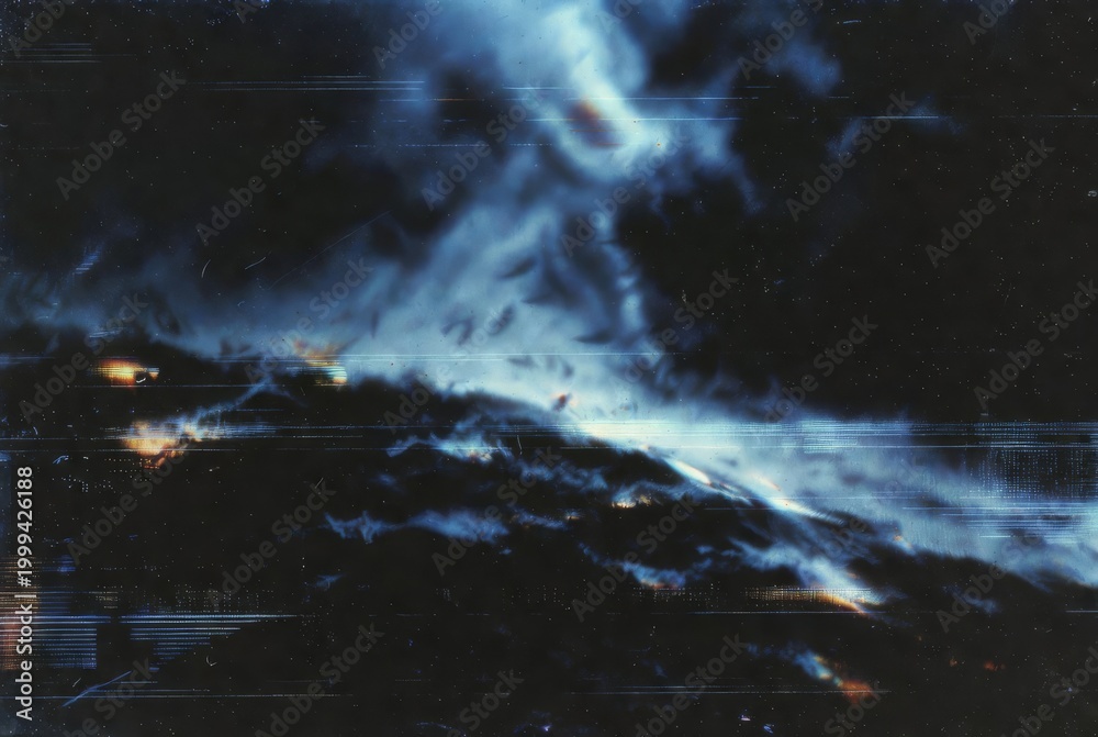 Fototapeta premium Vintage Analog Glitch in Dark Atmosphere