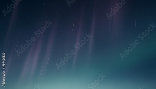 Abstract Aurora Borealis Effect Over a Dark, Hazy Night Sky Background with Soft Purple Hues