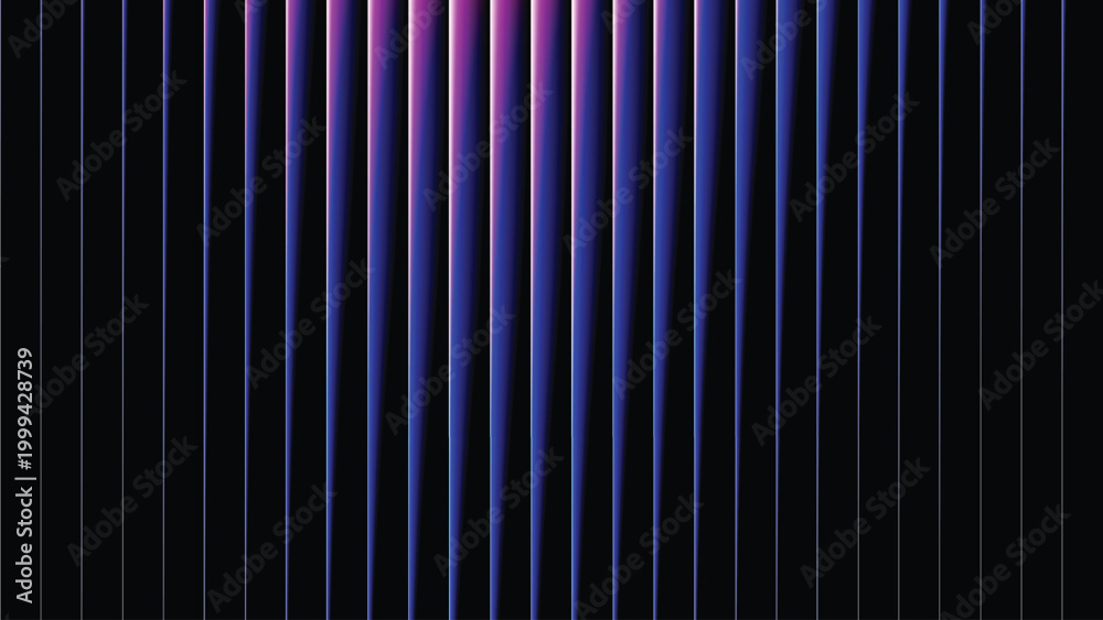 Obraz premium Abstract blue glass ripple background with vertical stripe blur, glowing cyan light transitions, dark gradient depth, futuristic distortion, smooth luminous flow, modern vector illustration