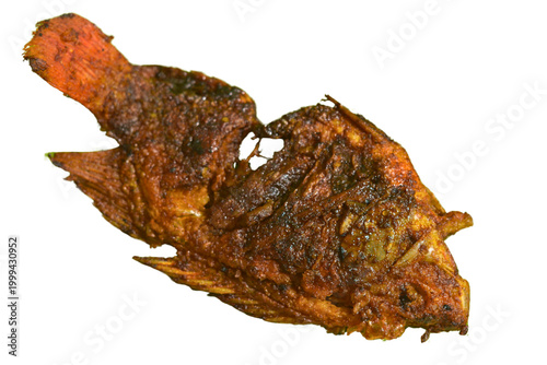 Isolated Indonesian Spicy Grilled Tilapia Fish