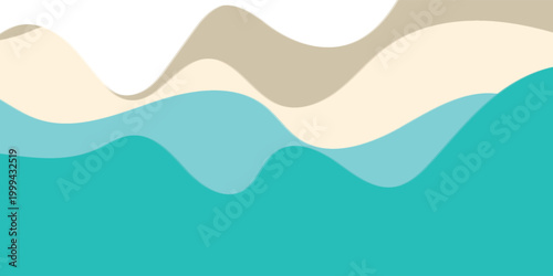 Curved flowing shapes in pastel blue and beige create a seamless abstract background, suitable for design and decoration purposes.eps 10