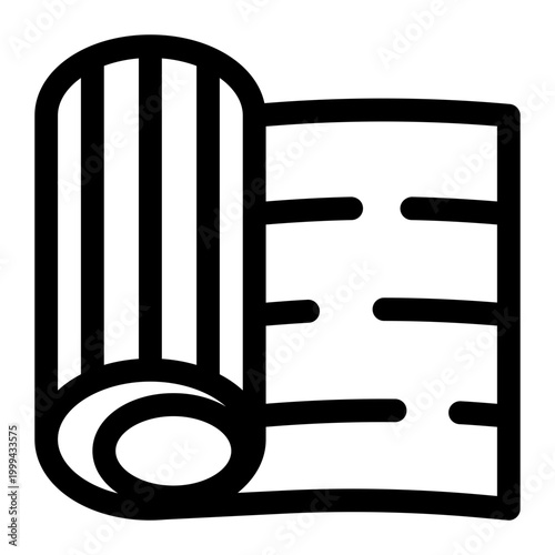 Yoga Mat Outline Icon, Exercise Fitness, Wellness Meditation