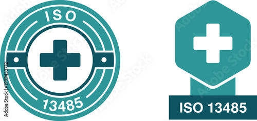 ISO 13485 medical certification icons for healthcare quality management and compliance