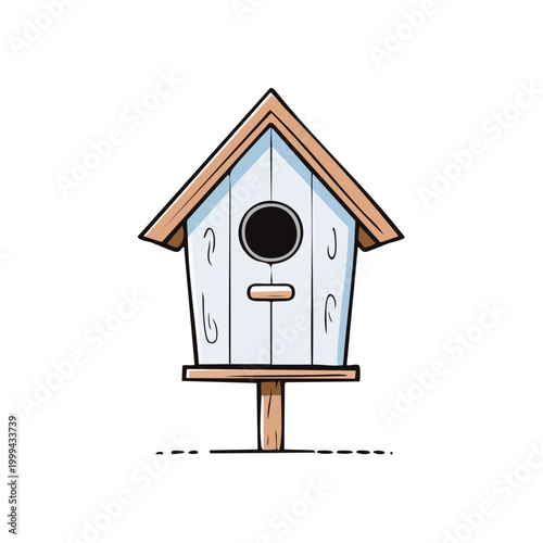 Charming Wooden Birdhouse Home for Small Birds Outdoor Garden Dwelling