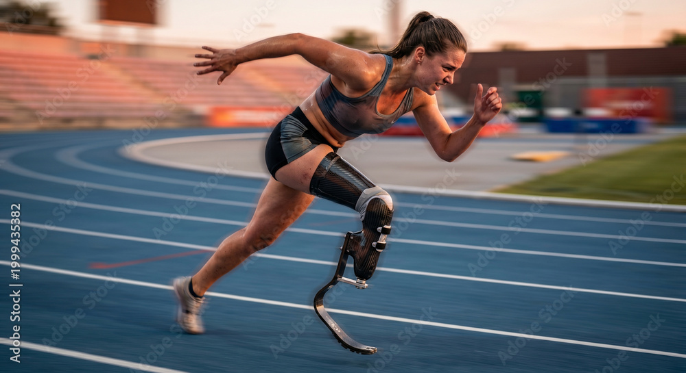 Fototapeta premium Woman Running Track