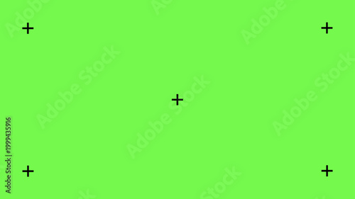 Chroma key background with cross markers for VFX tracking, ideal for professional video compositing, film production, and visual effects workflows.