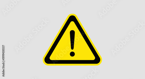 Yellow warning triangle with exclamation mark, safety alert symbol, caution sign