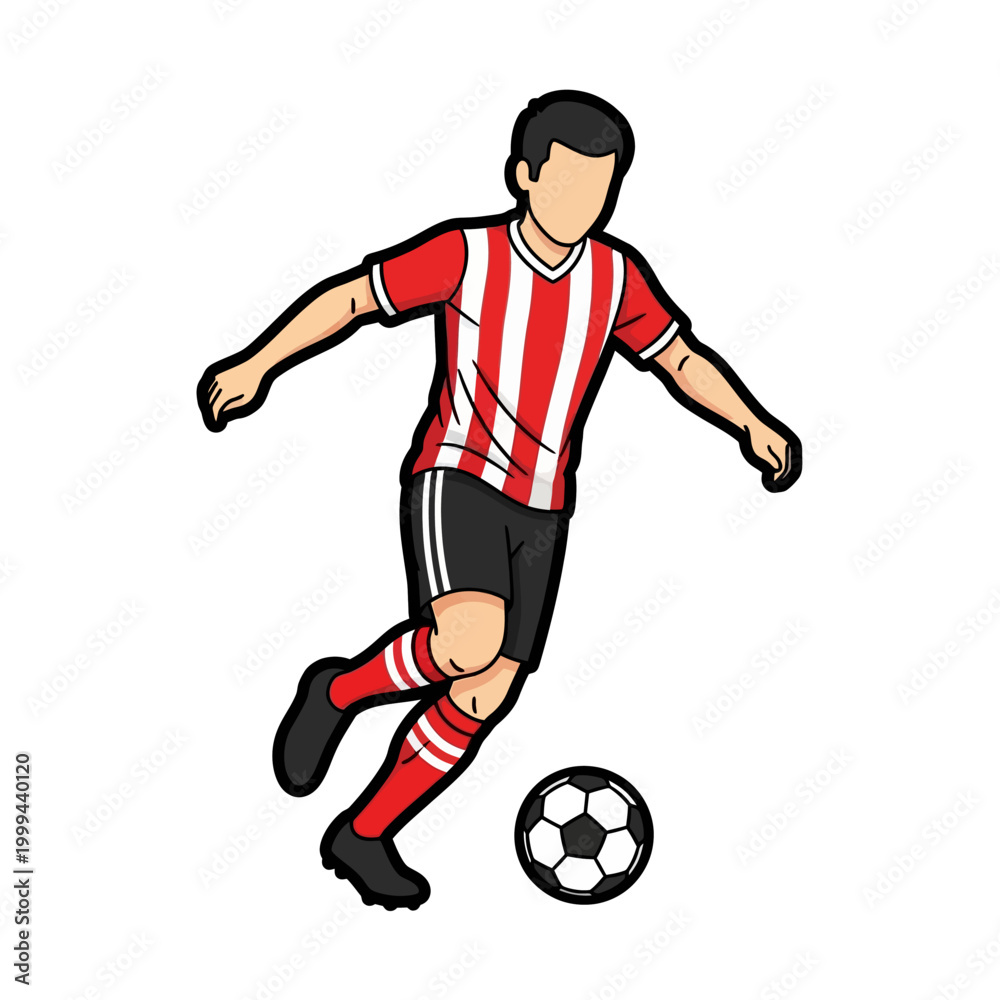 Obraz premium soccer player with ball vector illustration