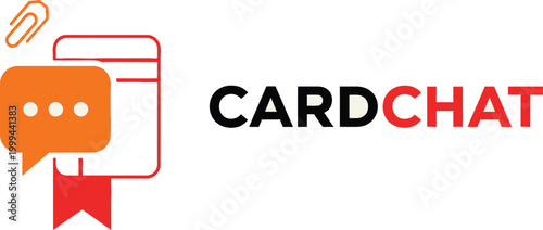 Minimalist Modern Card Chat Logo Design Vector Illustration 