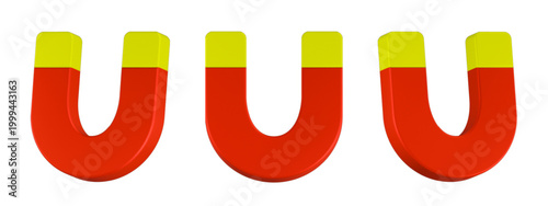 magnet icon 3d render red color