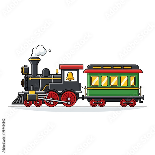 Old train on white 