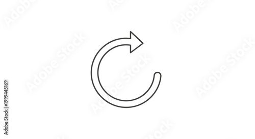 Circular Arrow Icon, Refresh Symbol, Reload Button, Repeat Sign, Restart Graphic