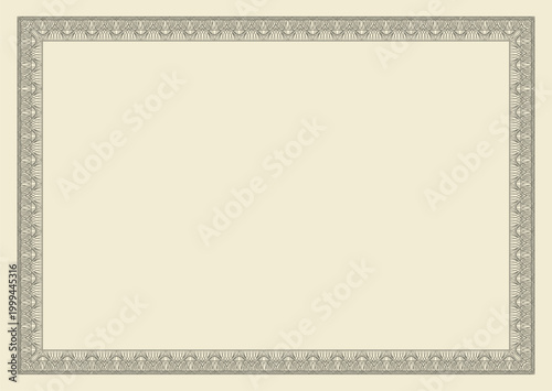 Empty certificate design with border customizable vector template for awards and recognition. Certificate paper design texture.