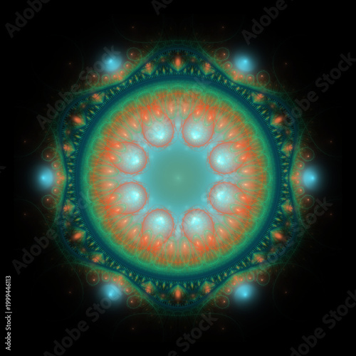 Glossy sparkling fractal pattern