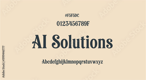 AI Solutions typography showcase with numbers and alphabet characters
