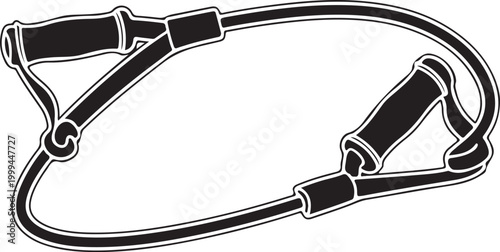 Black resistance band with handles