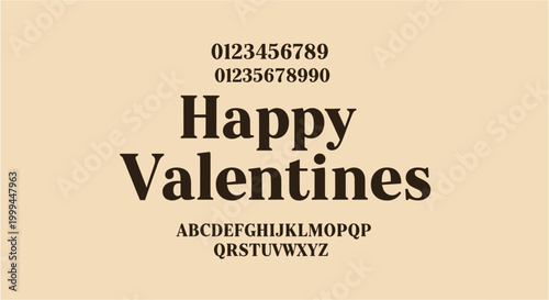 Happy Valentines Day typography with numbers and alphabet samples