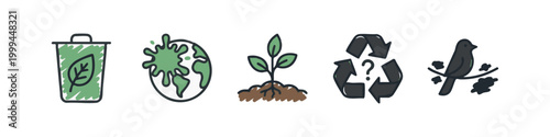 Colored Environmental and Ecology Icon Set