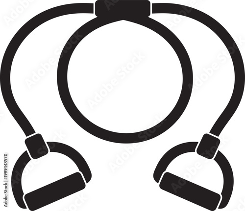 Black resistance band with handles