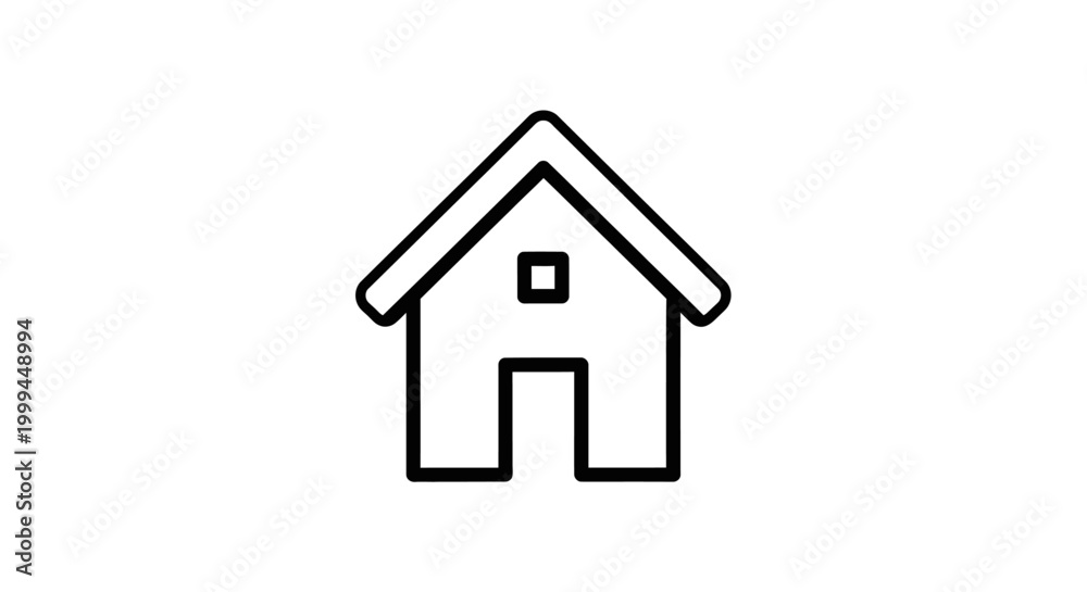 Fototapeta premium Minimalist House Icon Outline